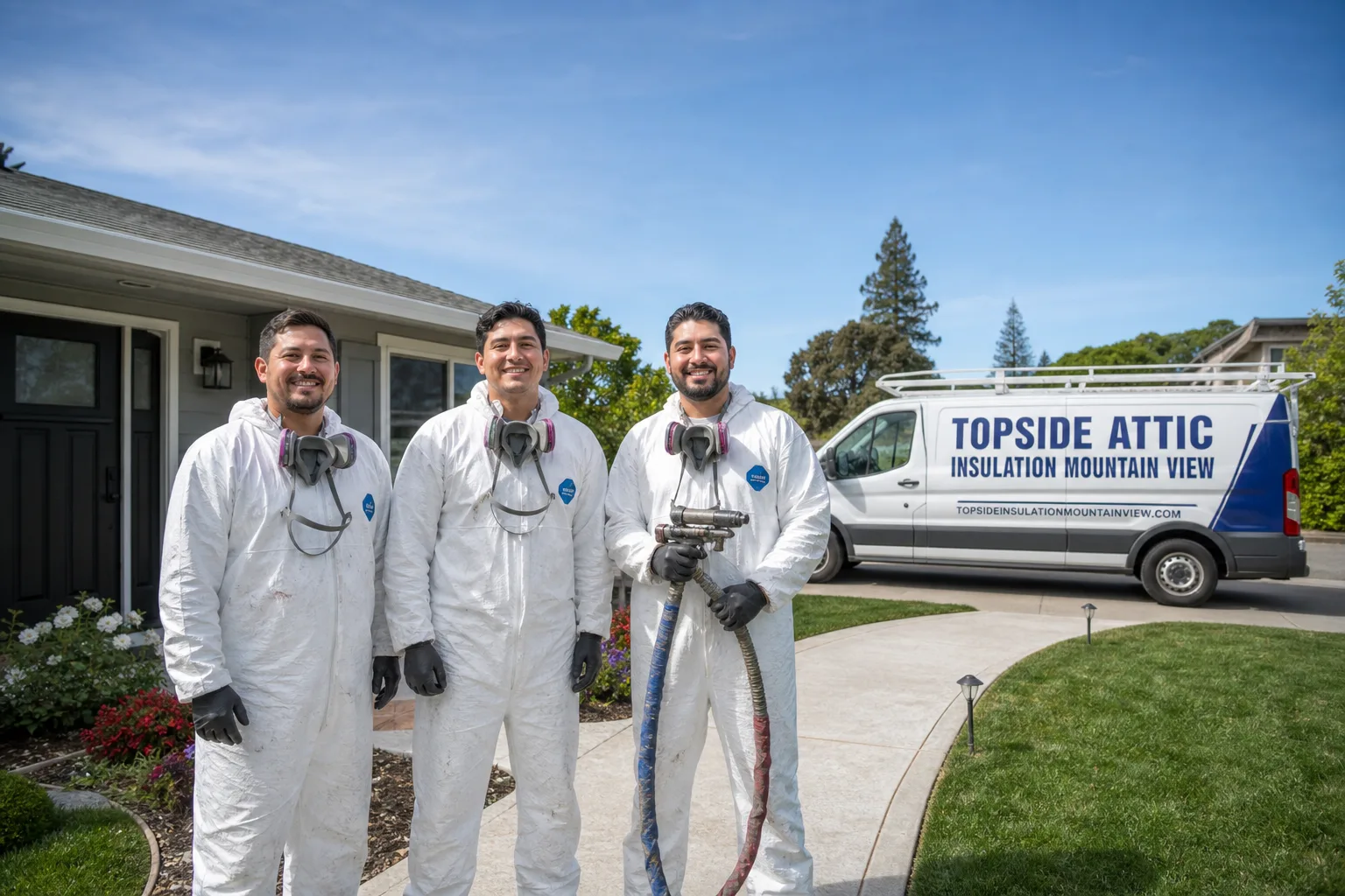 Topside Attic Insulation Mountain View insulation service vehicle and crew in Mountain View, CA